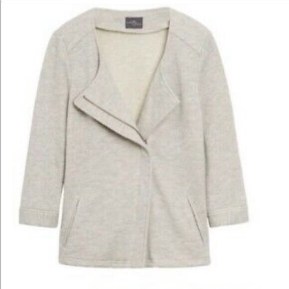 Market & Spruce sweatshirt moto blazer M in Gray - Picture 1 of 5